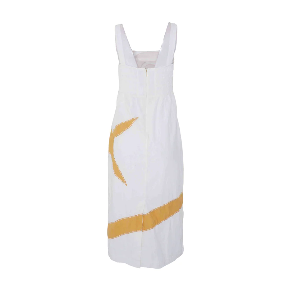 White Abstract Midi Dress - Image 2
