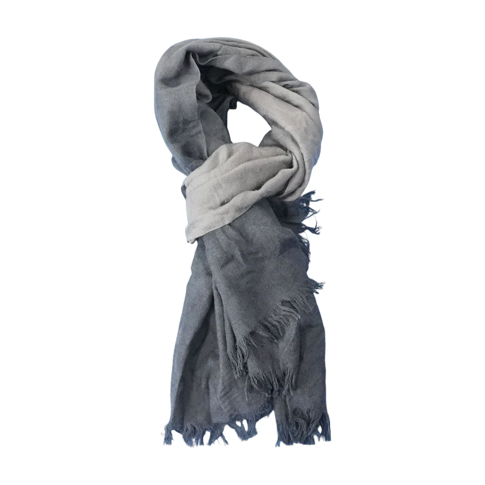 Blue Graphic Wool Scarf