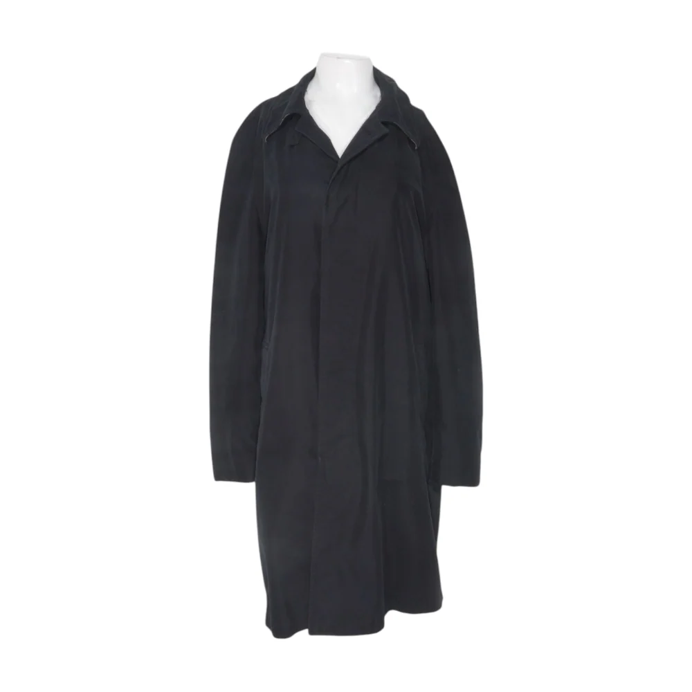 Black Solid Cotton Blend Coat