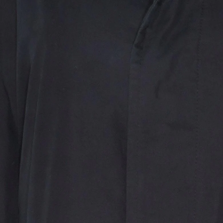 Black Solid Cotton Blend Coat - Image 3