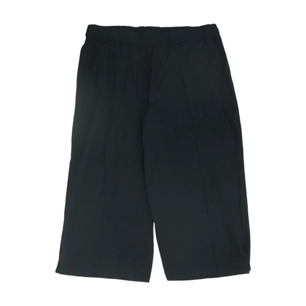 Black Solid Chino Capris