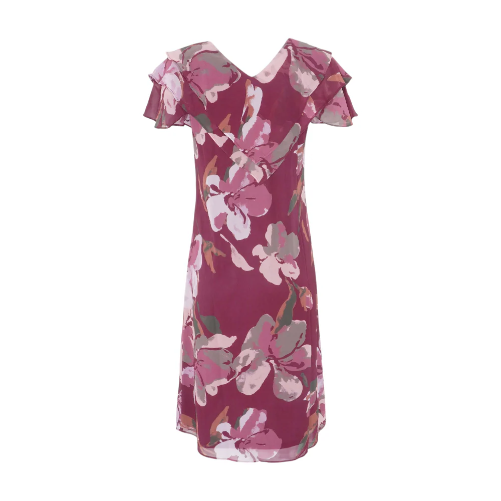 Burgundy Floral Midi Dress - Image 2