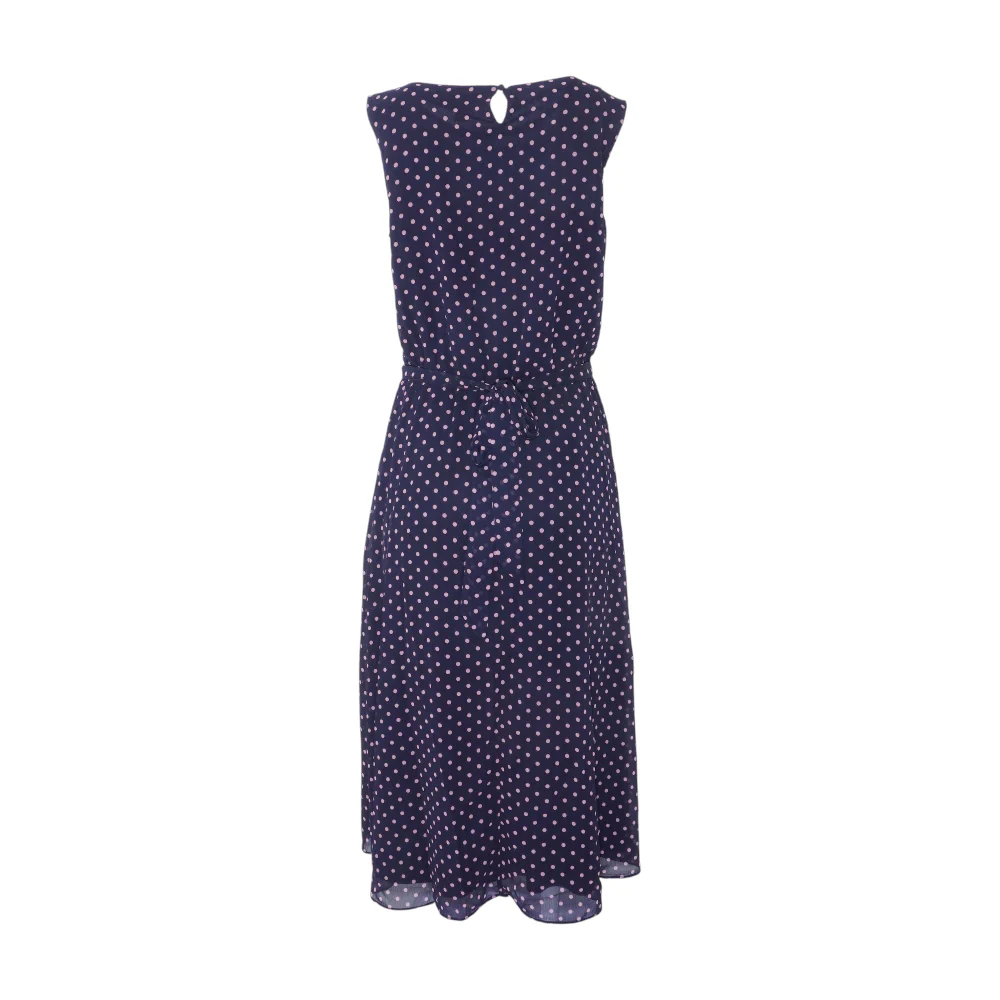 Navy Polka Dot Midi Dress - Image 2