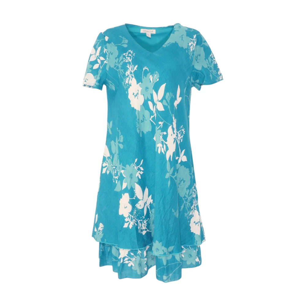Blue Floral Midi Dress