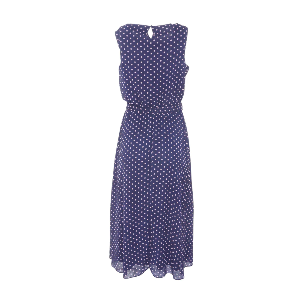 Navy Polka Dot Midi Dress - Image 2