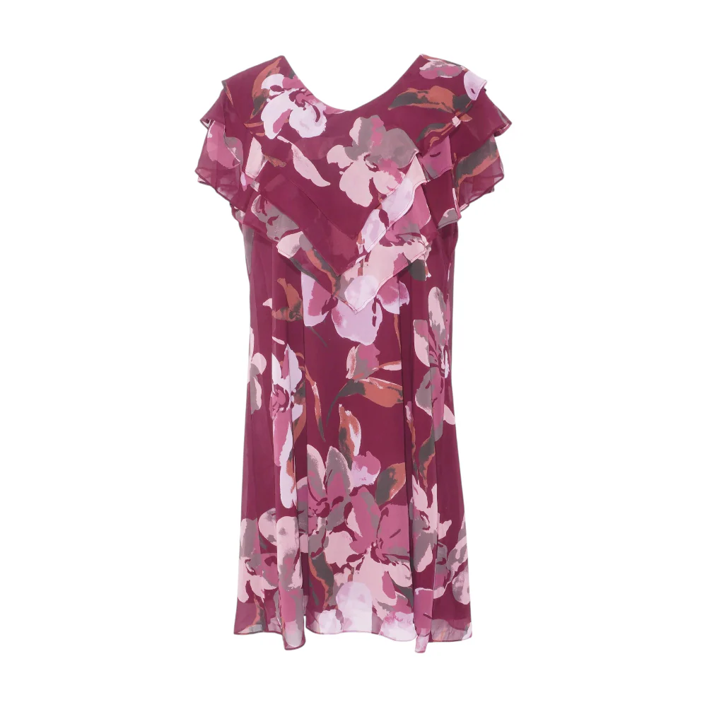 Maroon Petite Floral Midi Dress