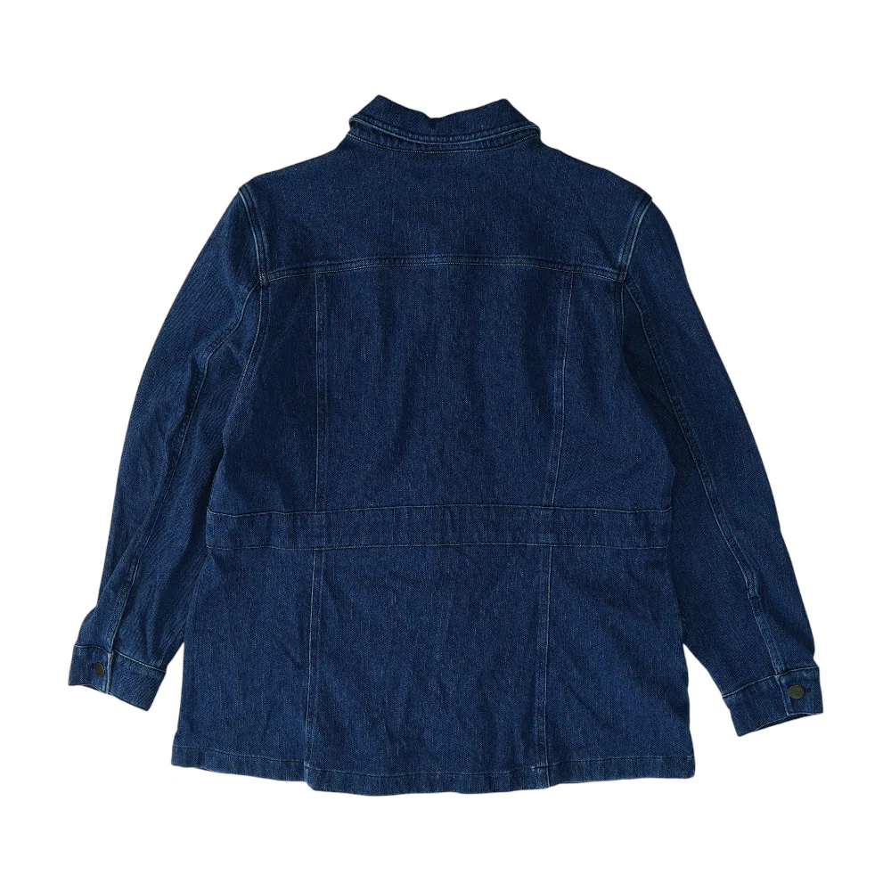 Blue Solid Denim Coat - Image 2