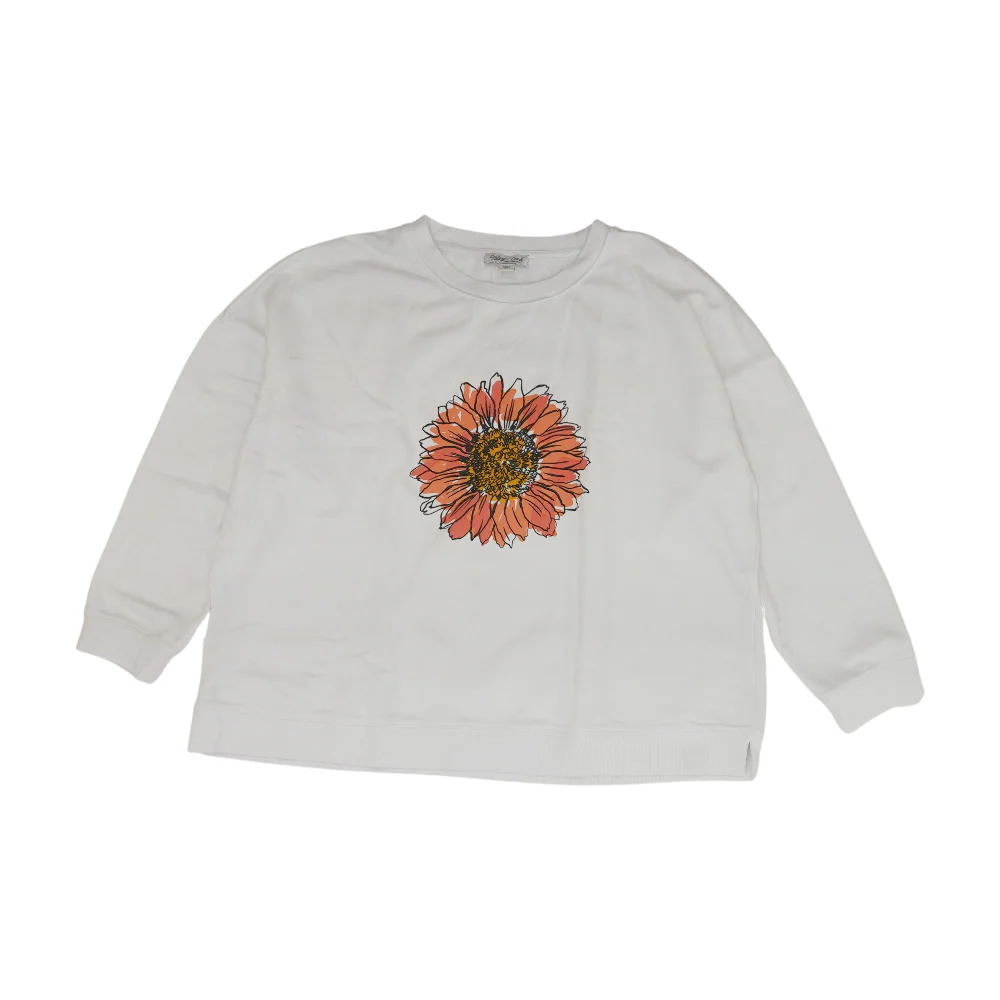 White Plus Solid Sweatshirt Pullover