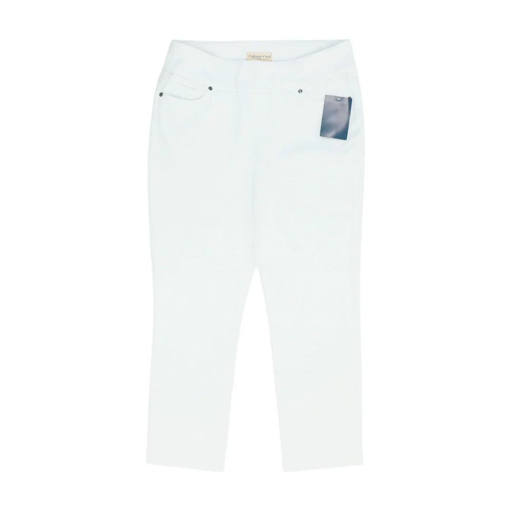 White Solid 5-Pocket Capris