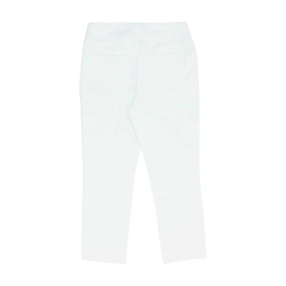 White Solid 5-Pocket Capris - Image 2