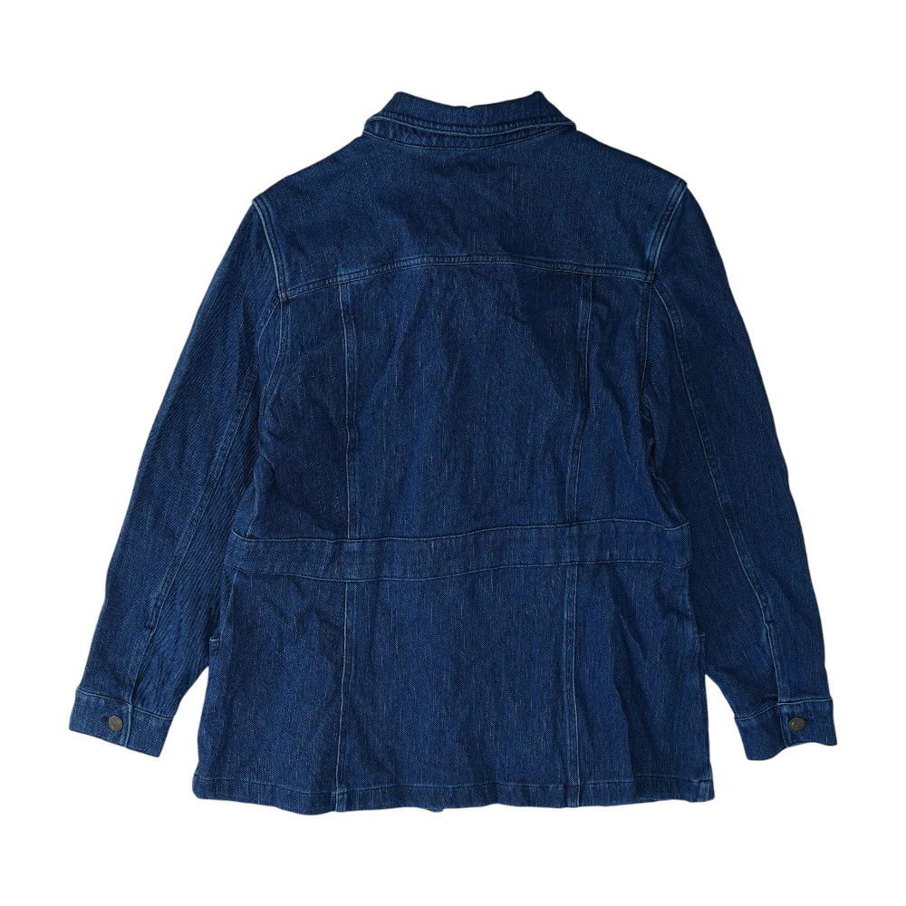 Blue Solid Denim Jacket - Image 2