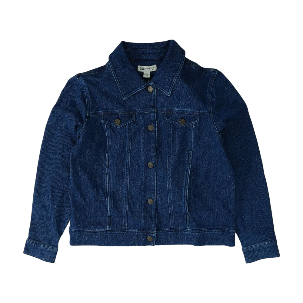 Blue Petite Solid Denim Jacket
