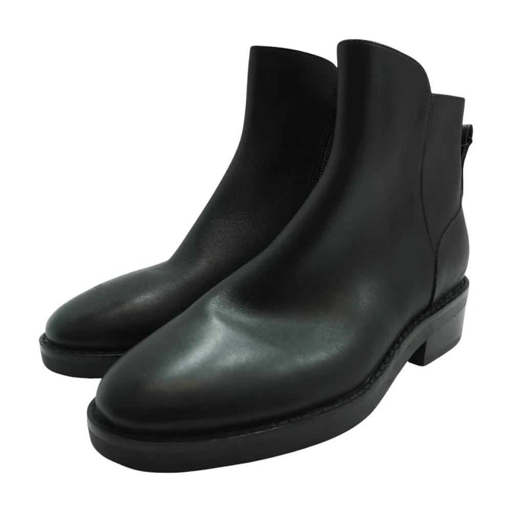 Black Leather Ankle Boots