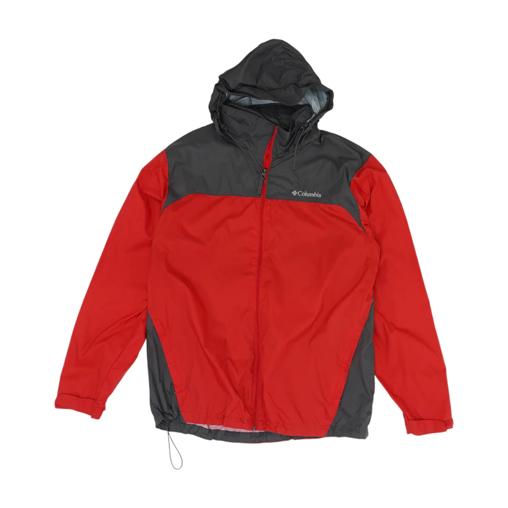 Red Color Block Rain Jacket