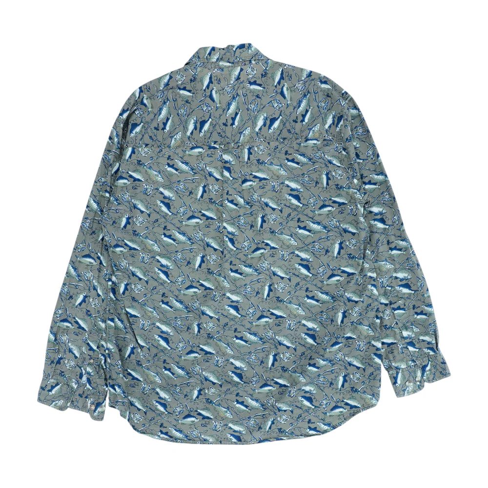 Brown Print Long Sleeve Button Down - Image 2