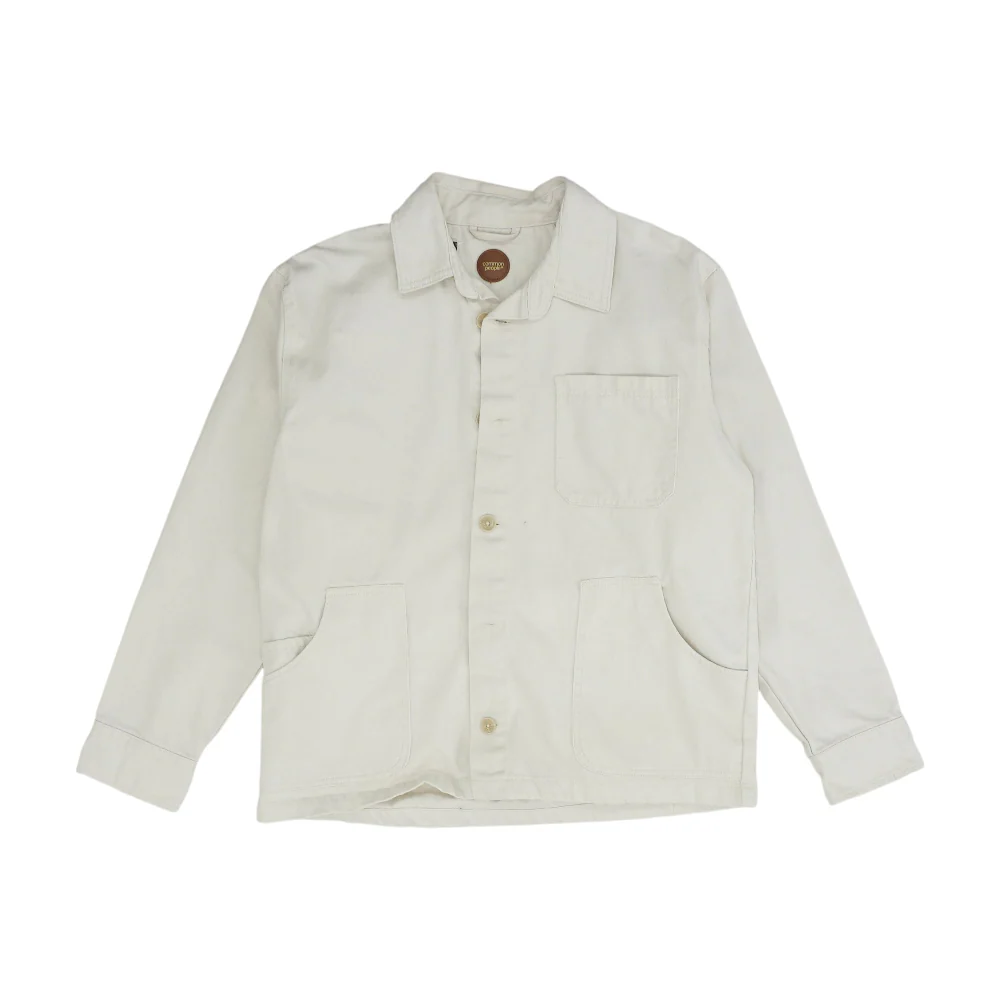 White Solid Denim Jacket