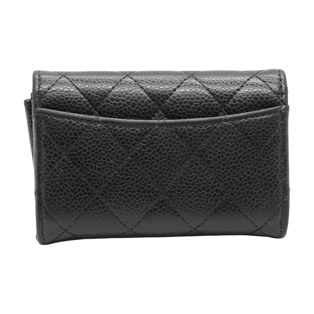 Classic Flap Card Holder in Black Leather - Image 2
