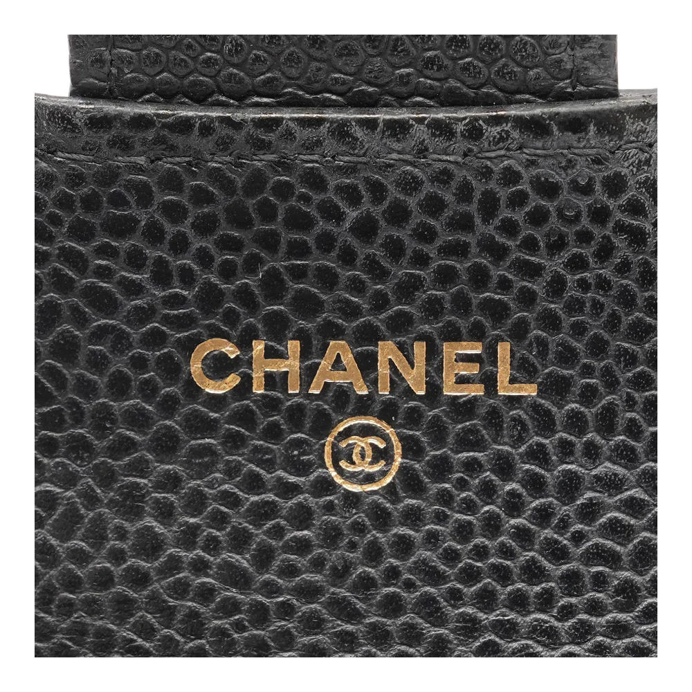 Classic Flap Card Holder in Black Leather - Image 5