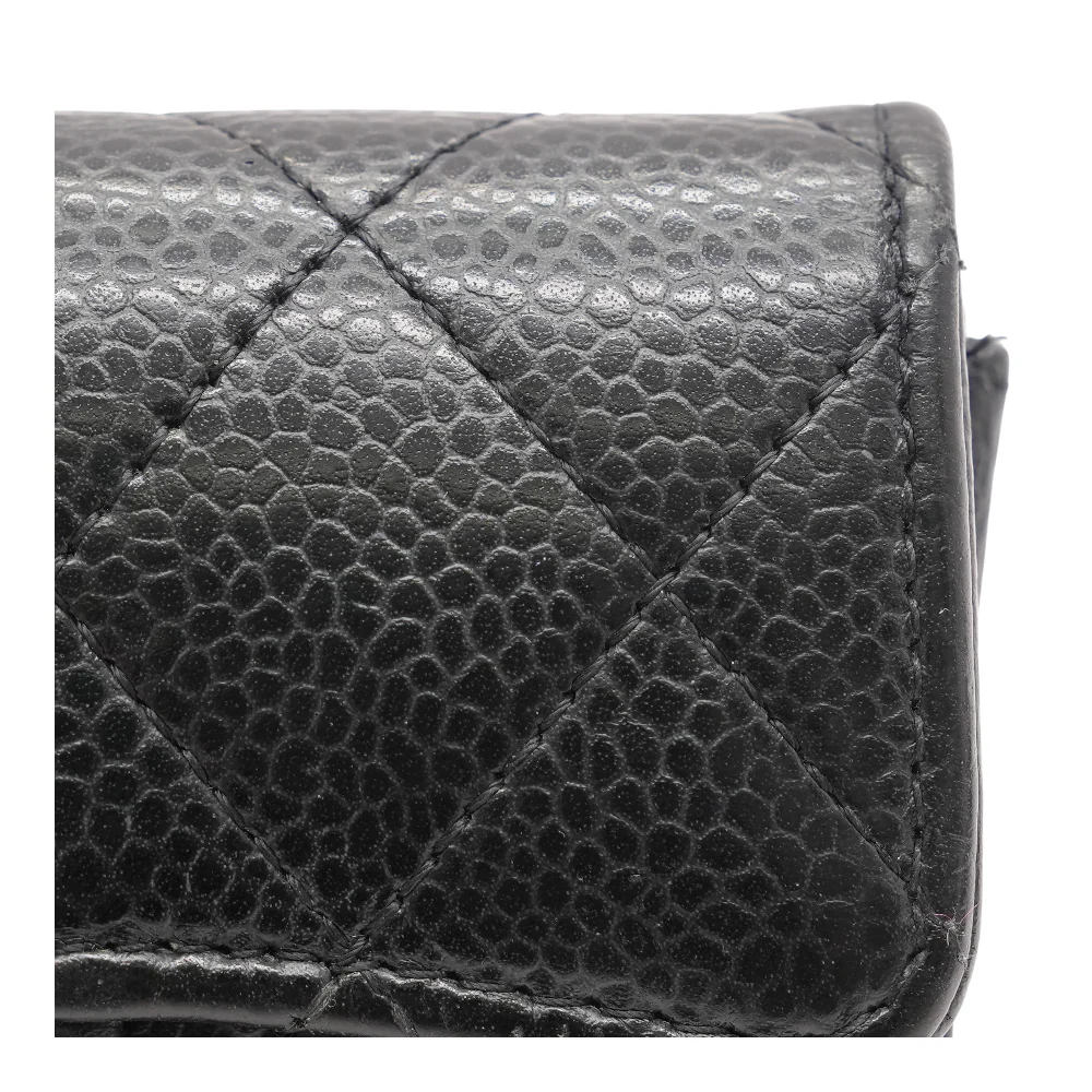 Classic Flap Card Holder in Black Leather - Image 6