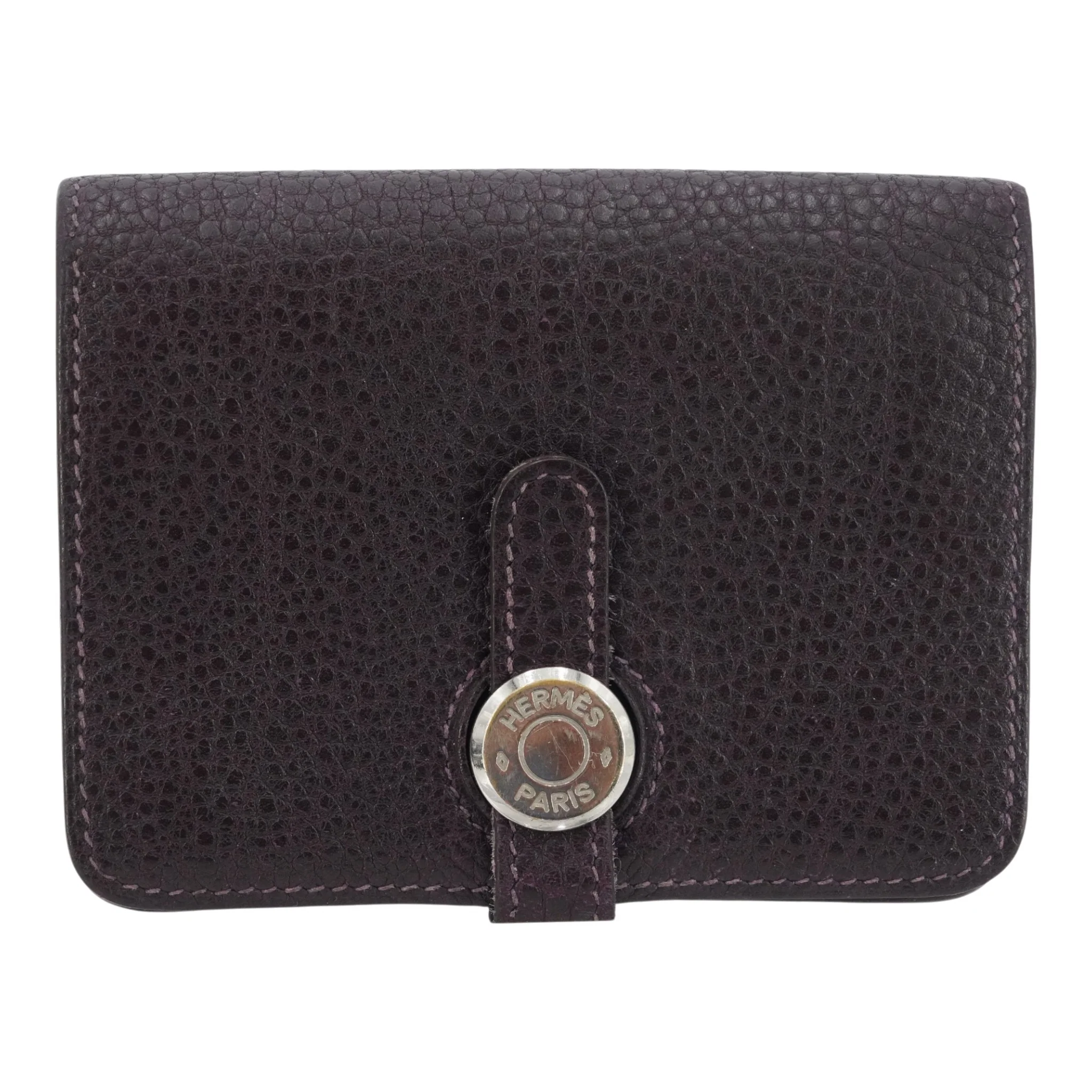 Purple Dogon Coin Pouch Card Holder in Togo Leather