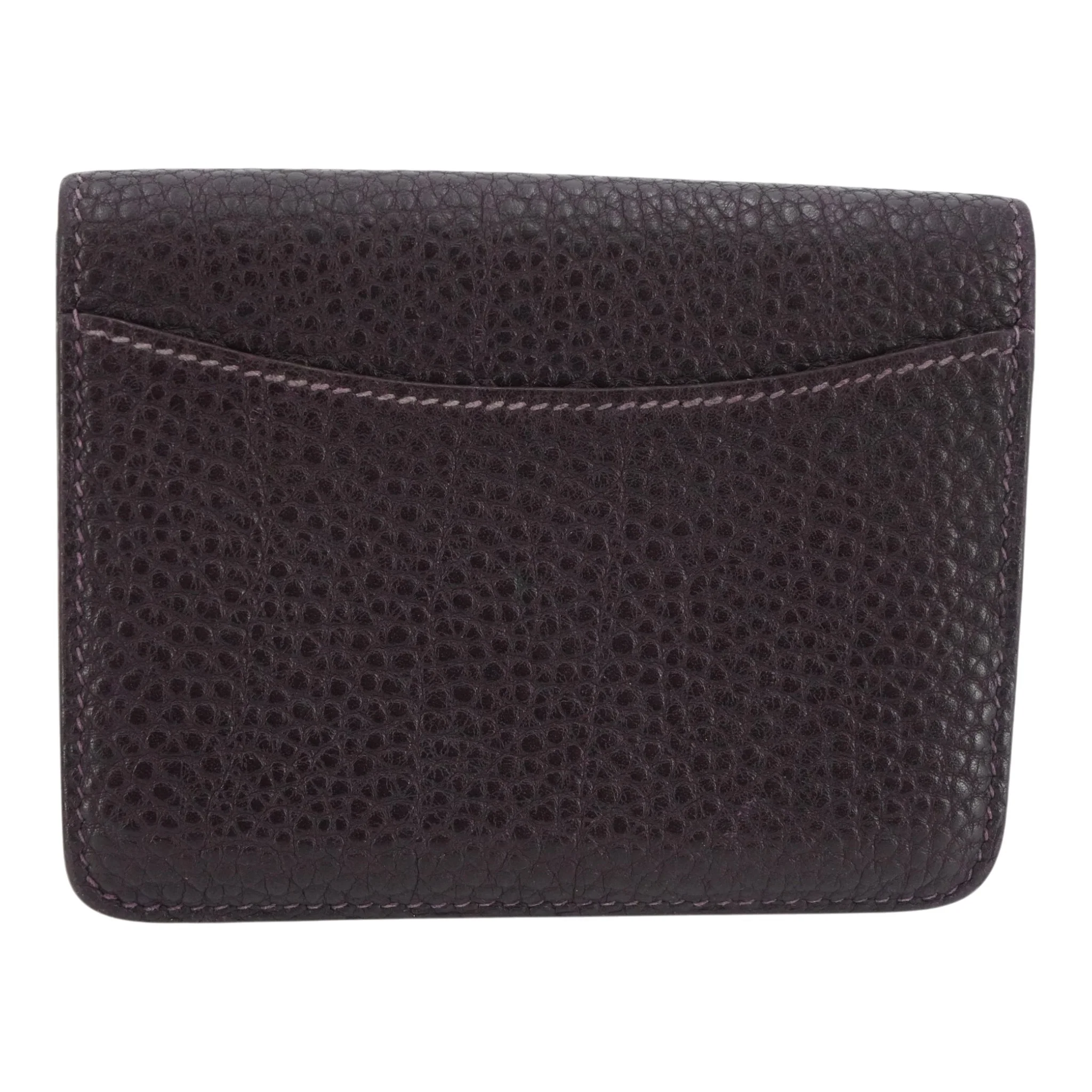 Purple Dogon Coin Pouch Card Holder in Togo Leather - Image 2