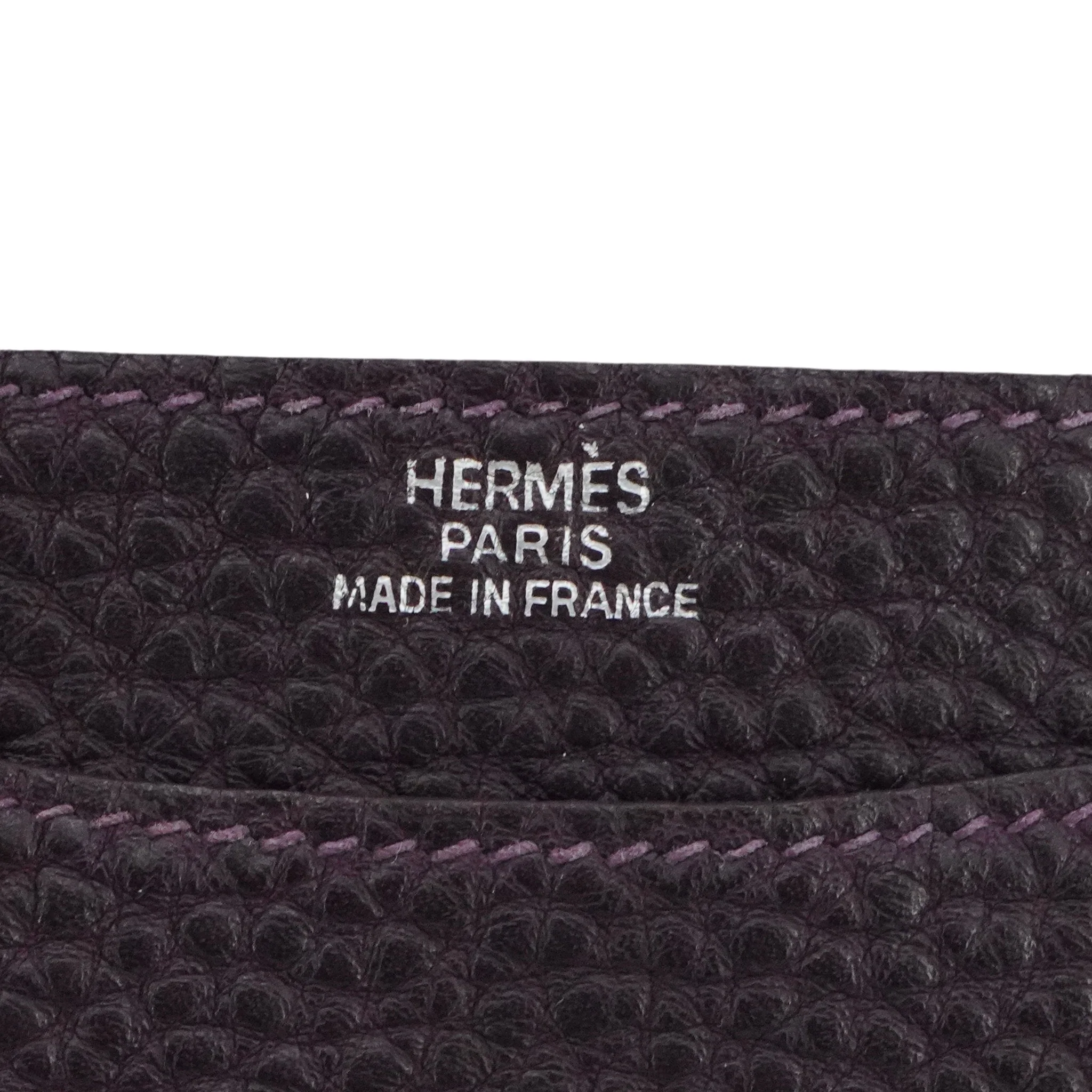 Purple Dogon Coin Pouch Card Holder in Togo Leather - Image 4