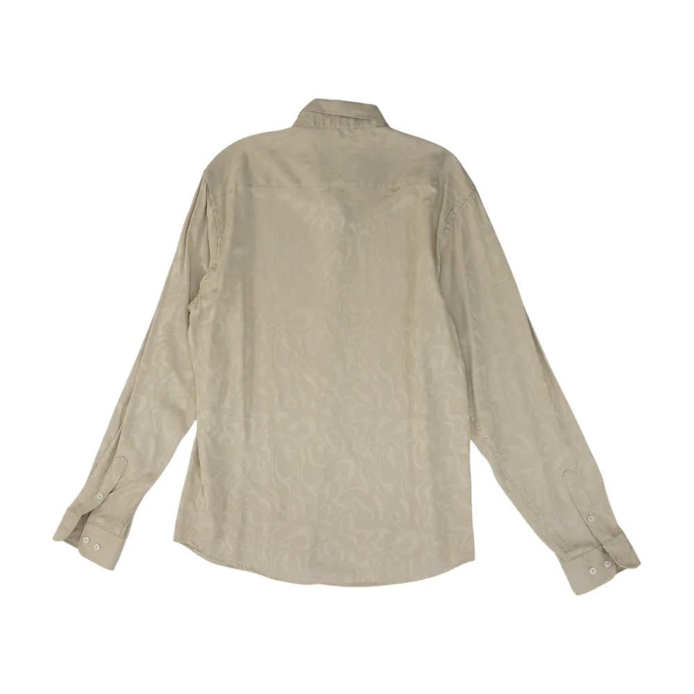 Beige Abstract Long Sleeve Button Down - Image 2