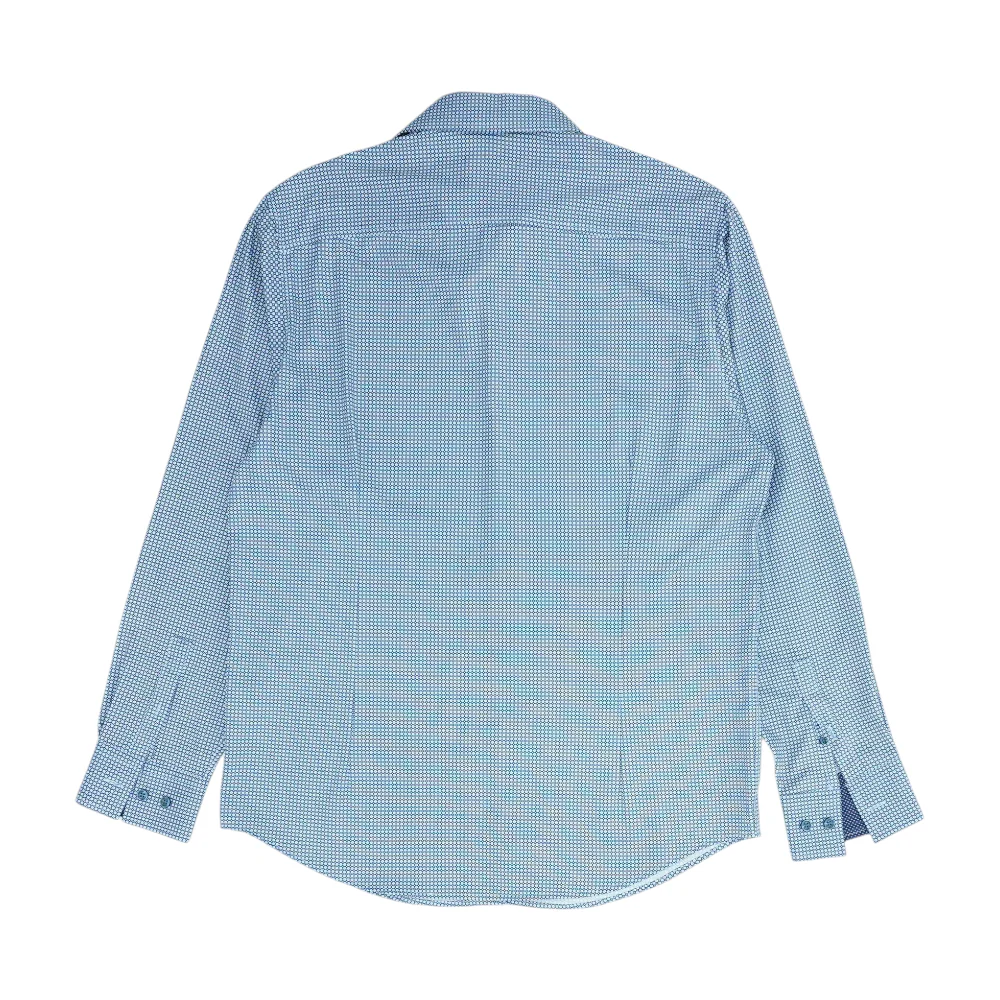 Navy Polka Dot Long Sleeve Button Down - Image 2