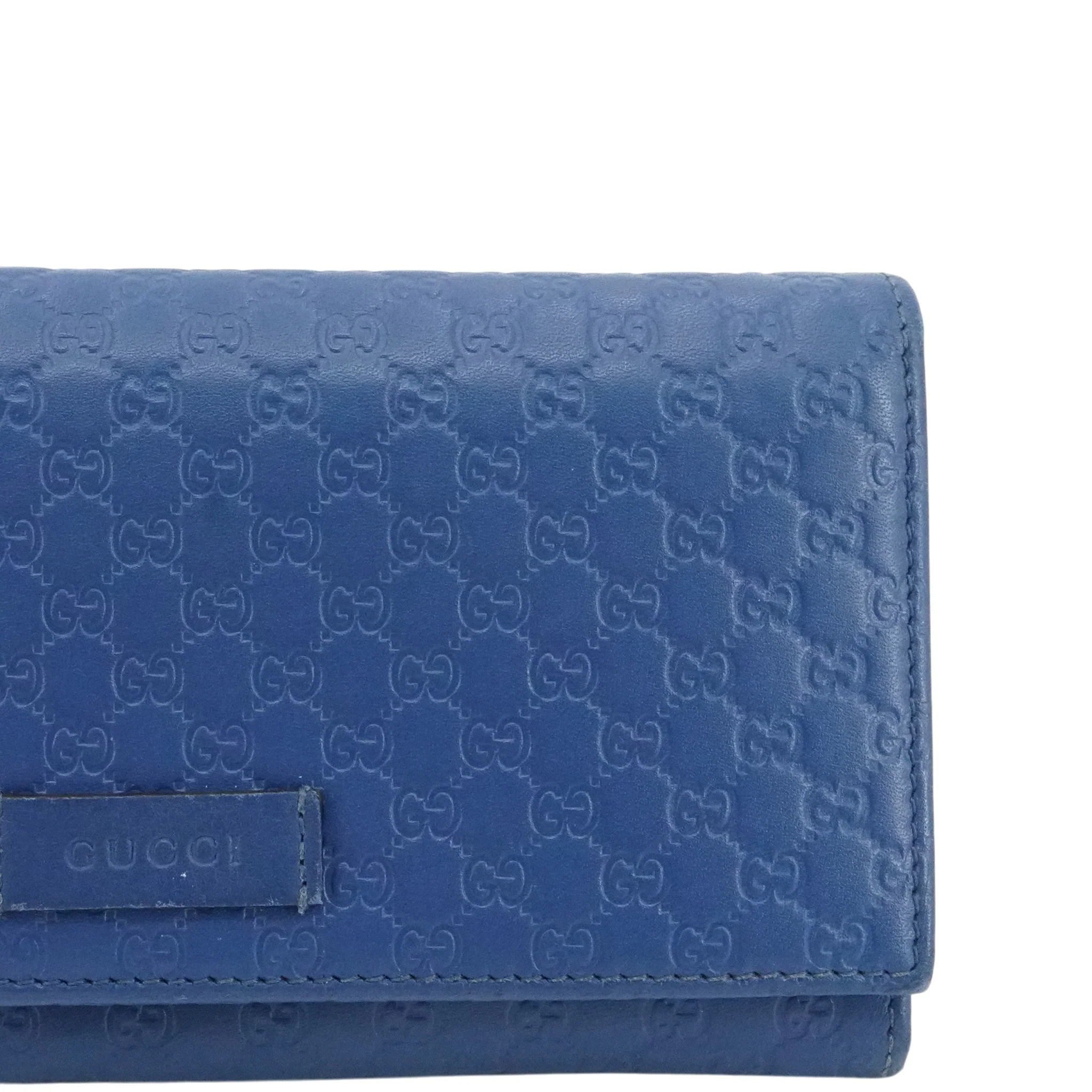 Blue Microguccissima Leather Continental Wallet - Image 5