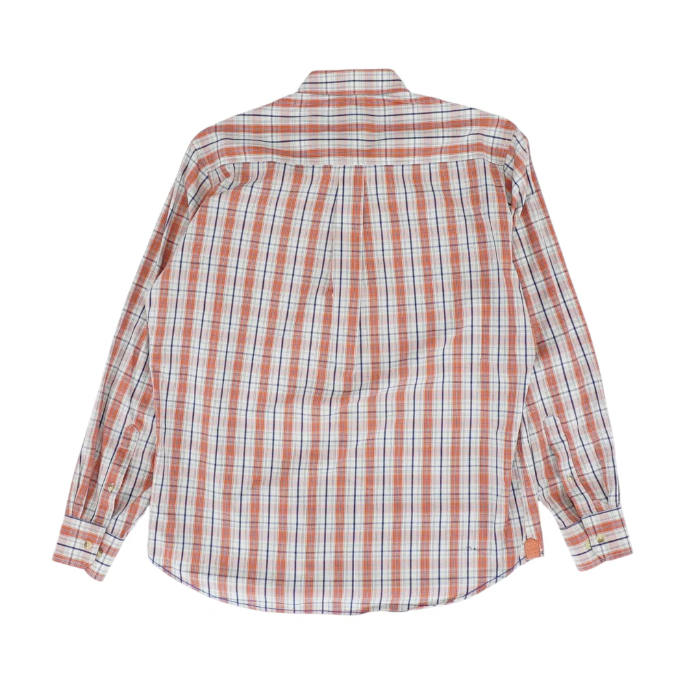 Coral Plaid Long Sleeve Button Down - Image 2