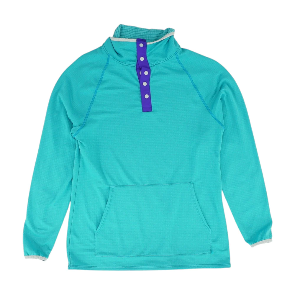 Blue Solid 1/4 Zip Pullover