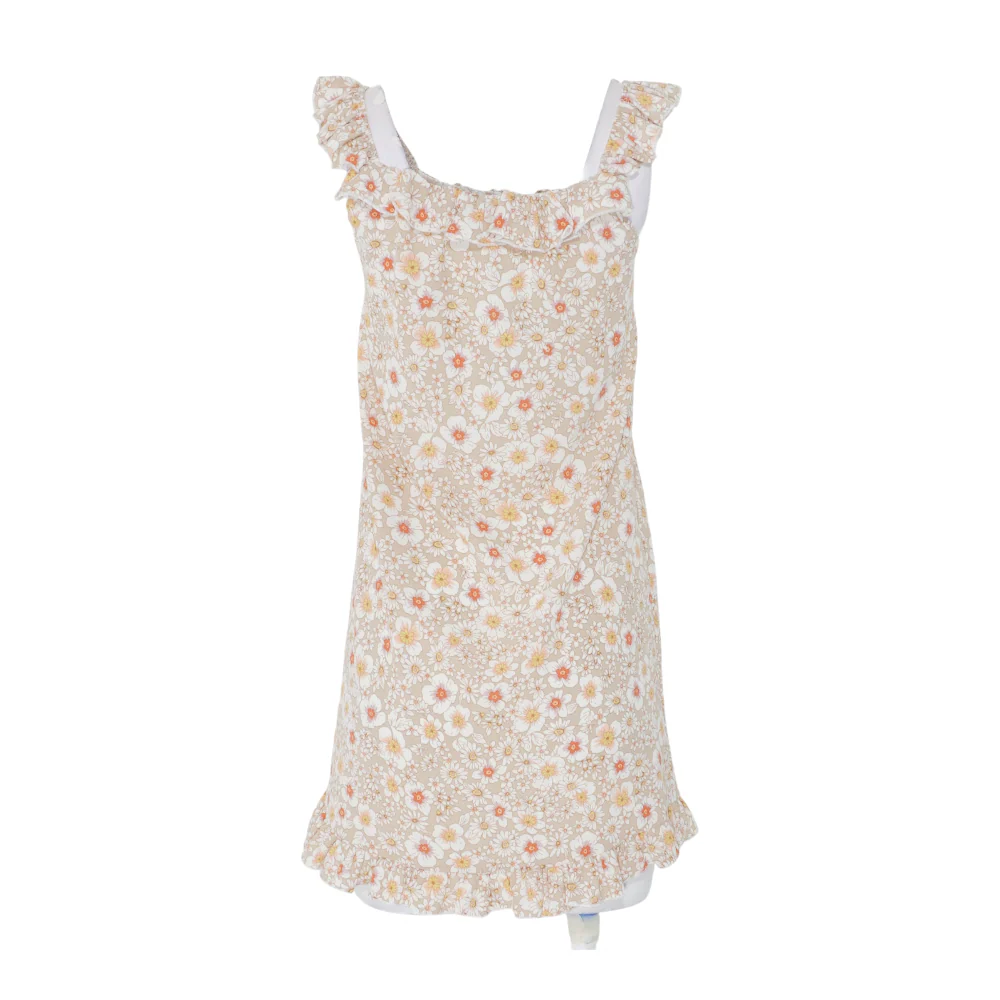 Beige Floral Mini Dress - Image 2