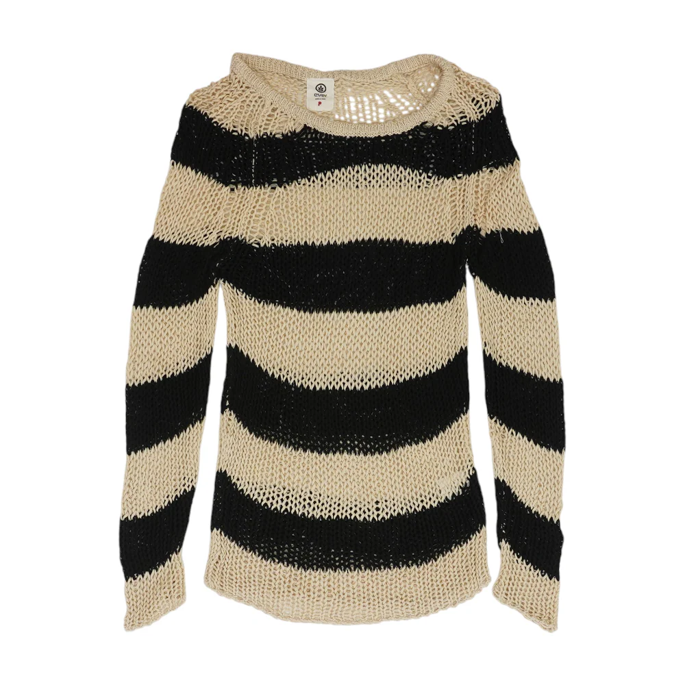Beige Striped Cover-Up