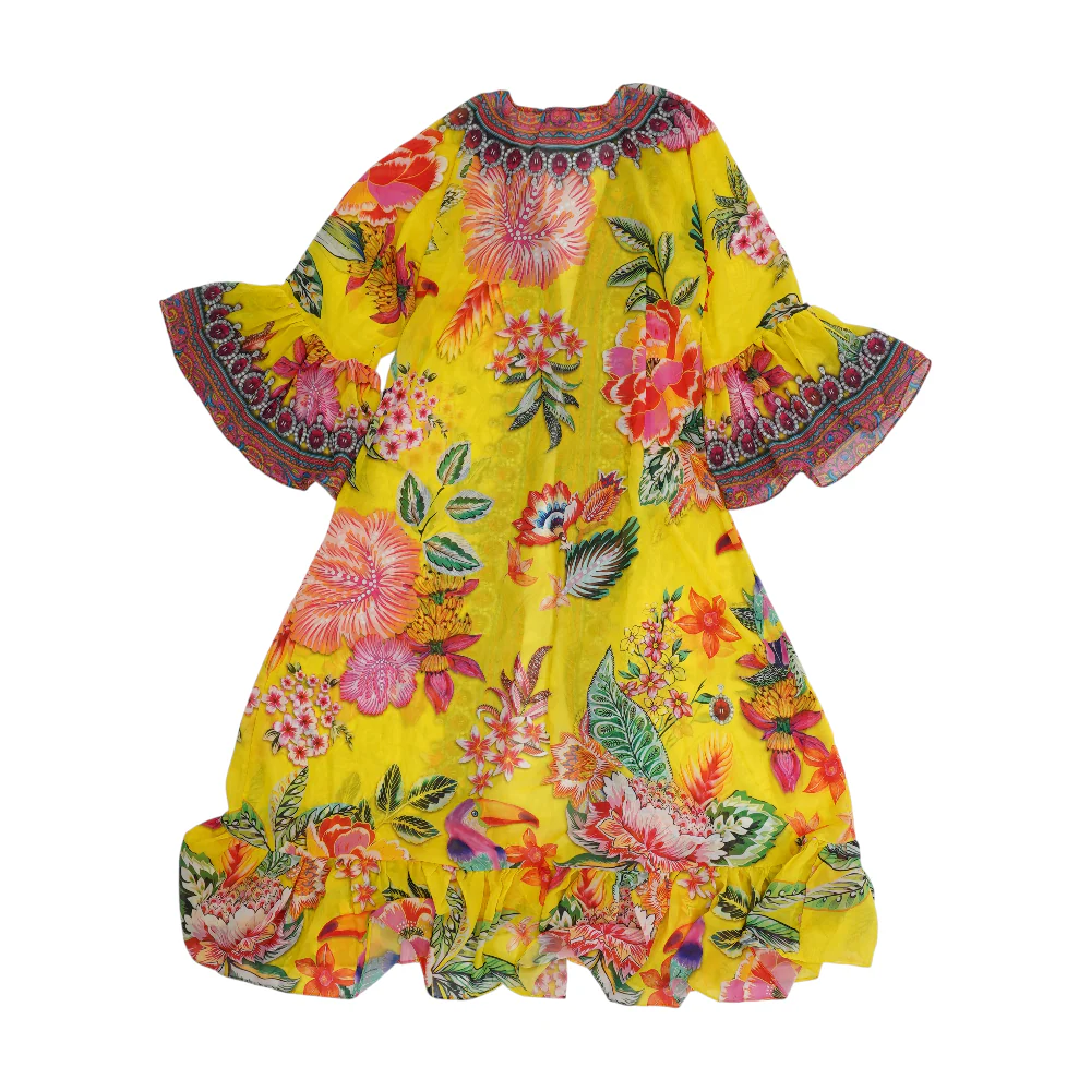 Yellow Floral Cover-Up - Image 2