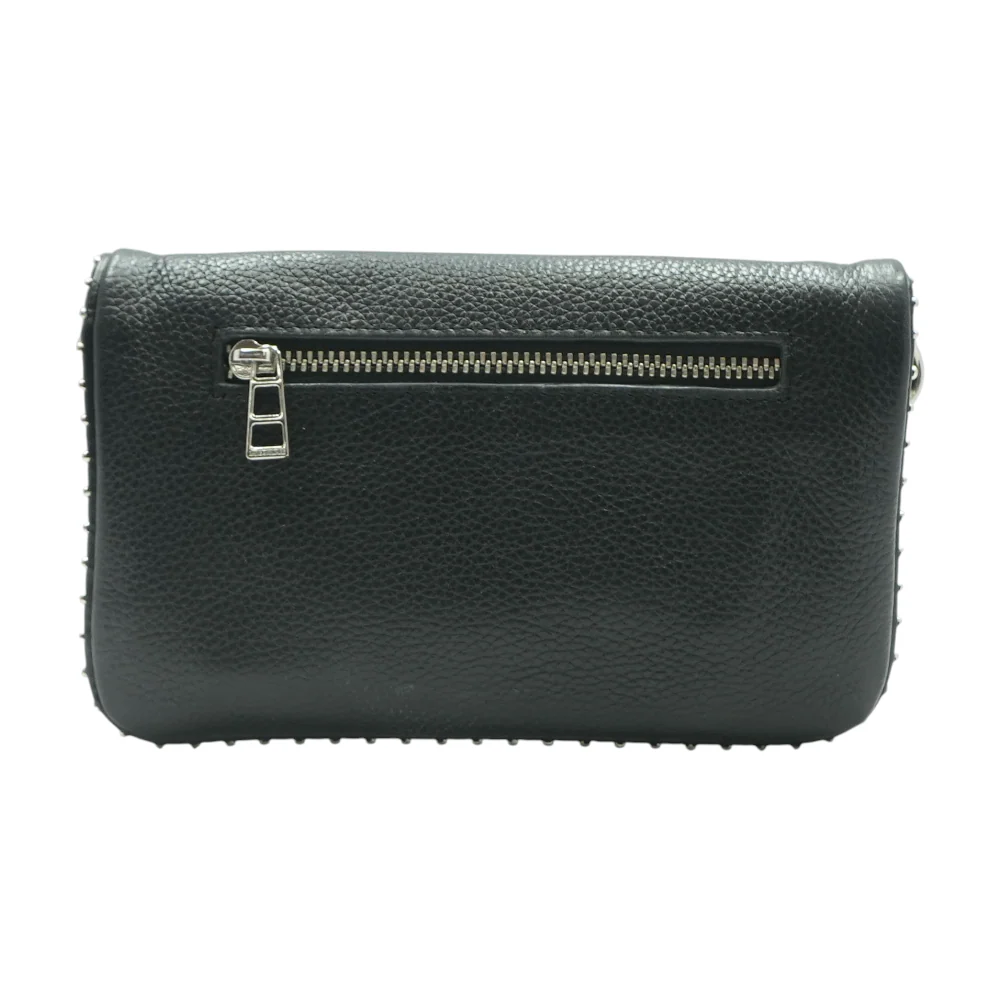 Black Studded Leather Clutch - Image 2