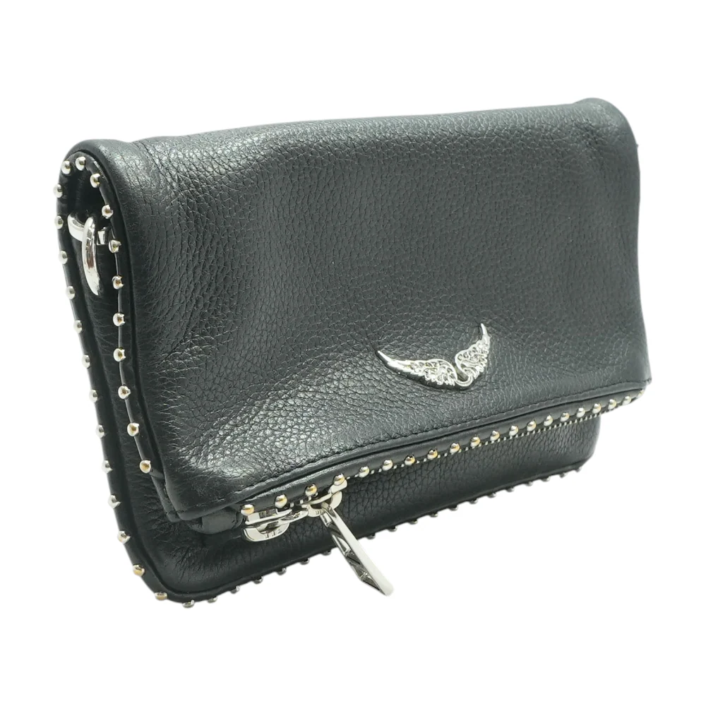 Black Studded Leather Clutch - Image 3