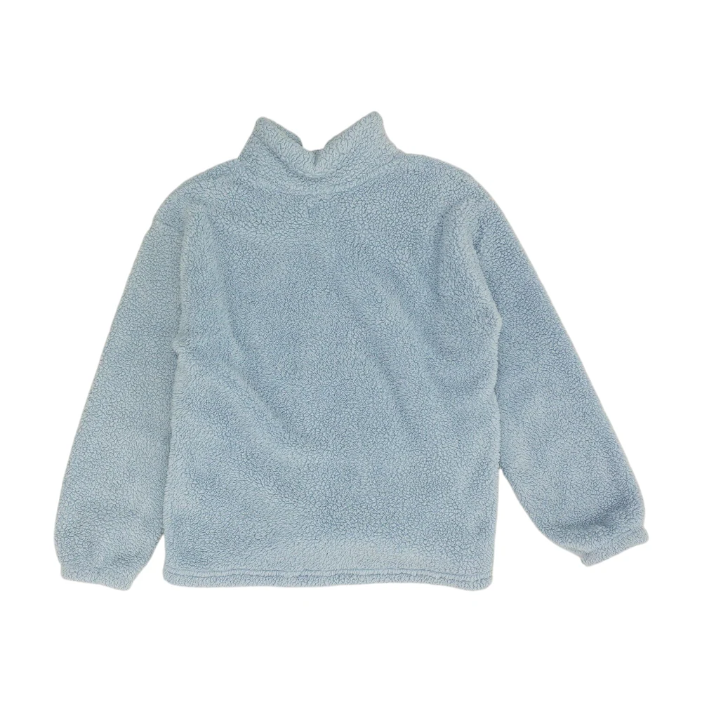 Blue Solid Fleece Pullover - Image 2