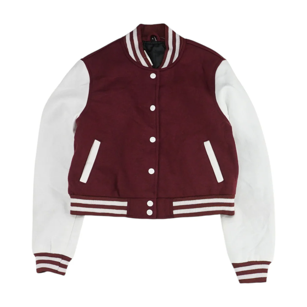 Burgundy Color Block Jacket