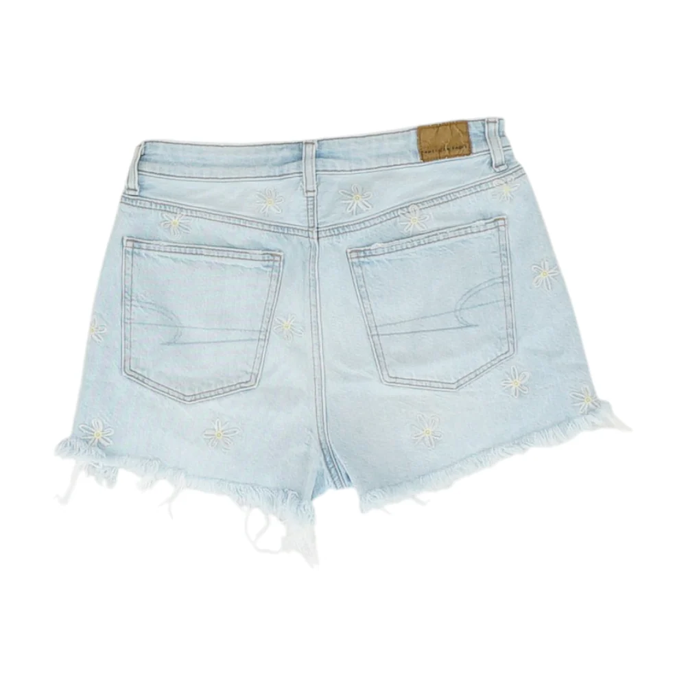 Blue Floral Denim Shorts - Image 2