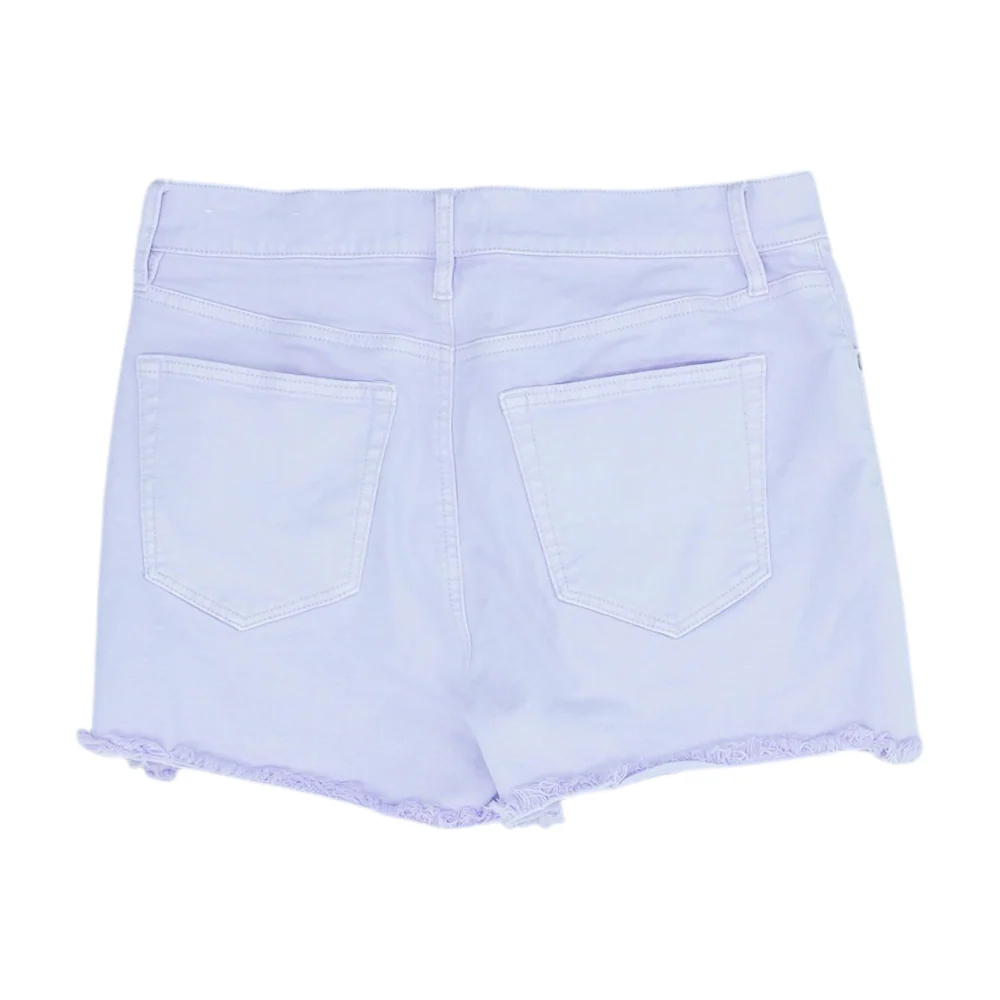 Lavender Solid Denim Shorts - Image 2