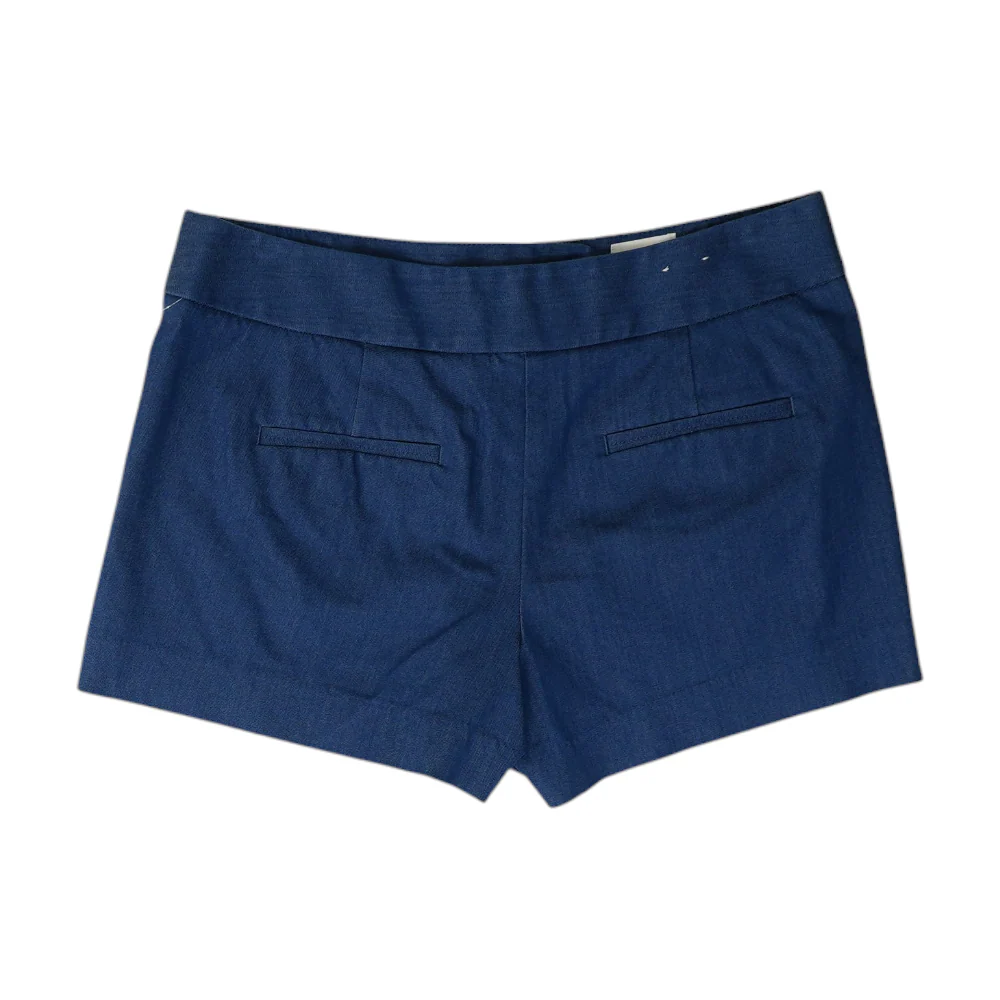 Blue Solid Denim Shorts - Image 2