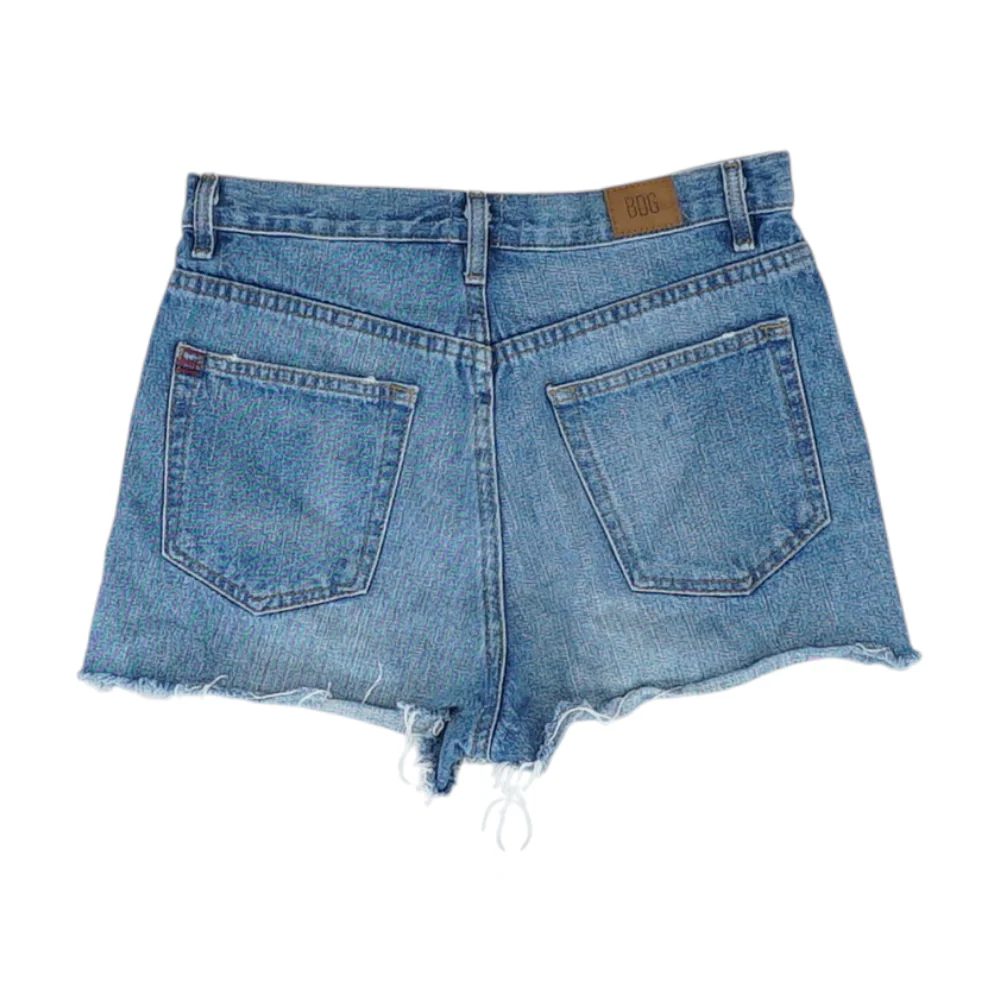 Blue Solid Denim Shorts - Image 2