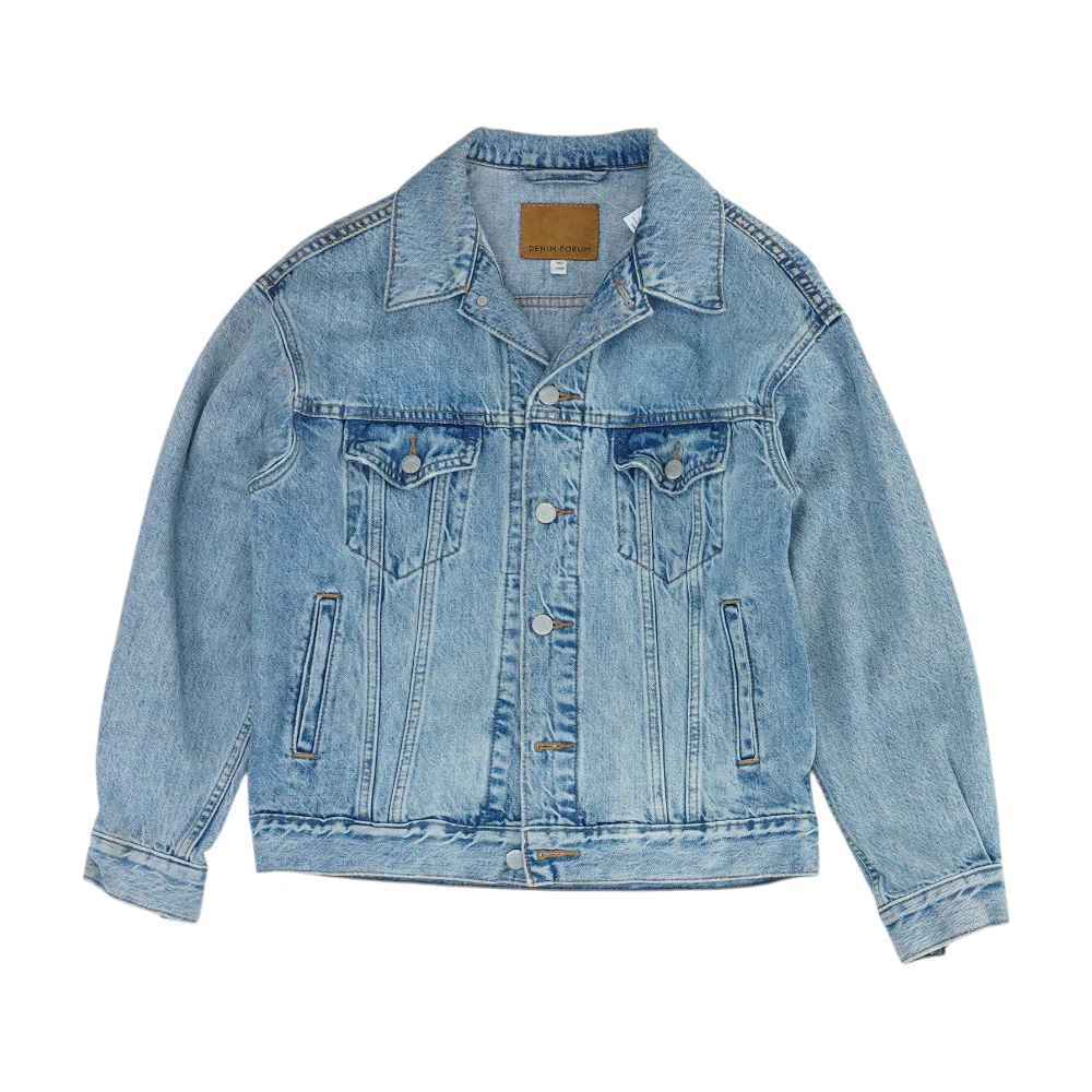 Blue Solid Denim Jacket