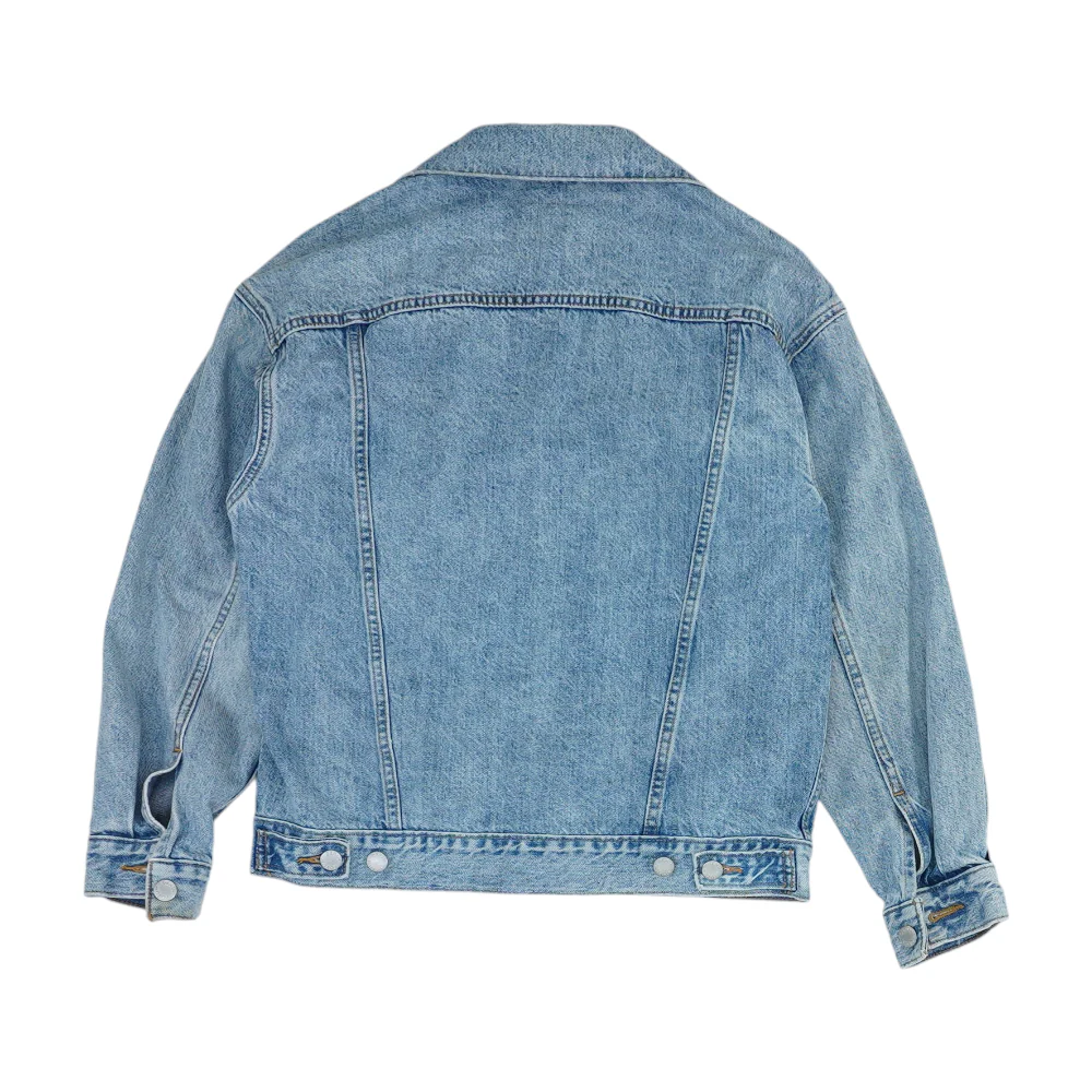 Blue Solid Denim Jacket - Image 2