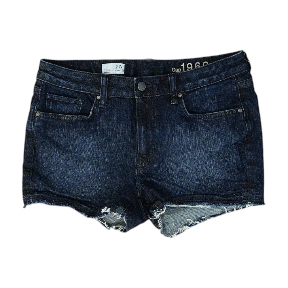 Indigo Solid Denim Shorts