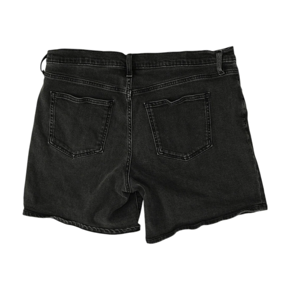 Black Solid Denim Shorts - Image 2