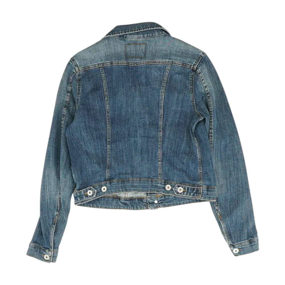 Blue Solid Denim Jacket - Image 2