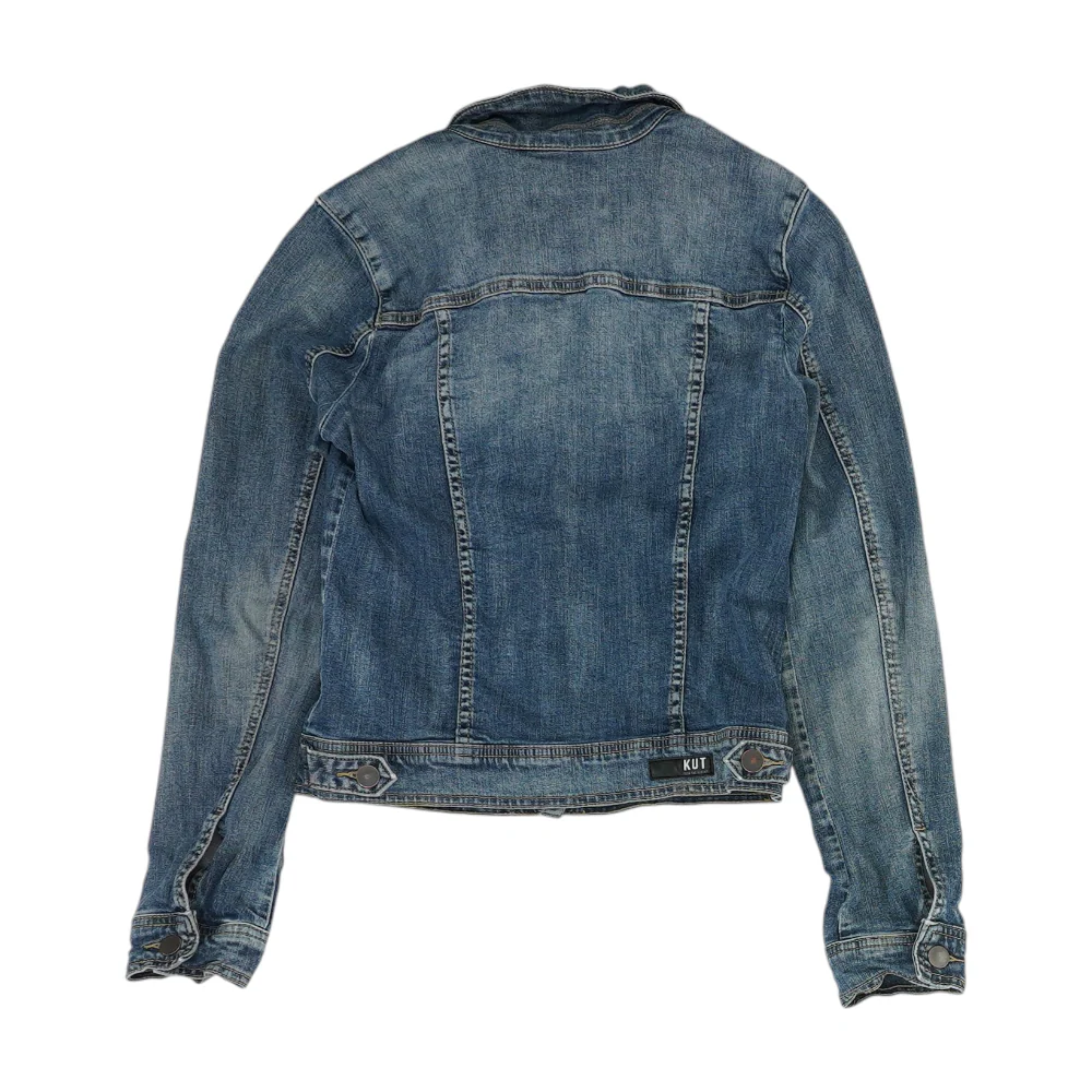 Blue Solid Denim Jacket - Image 2