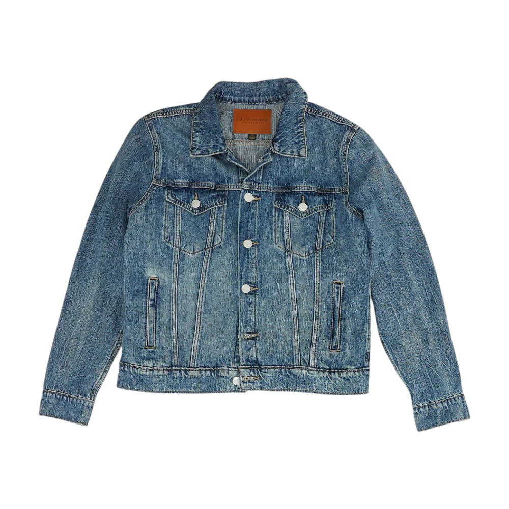 Blue Solid Denim Jacket