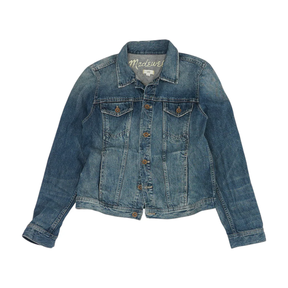Blue Solid Denim Jacket